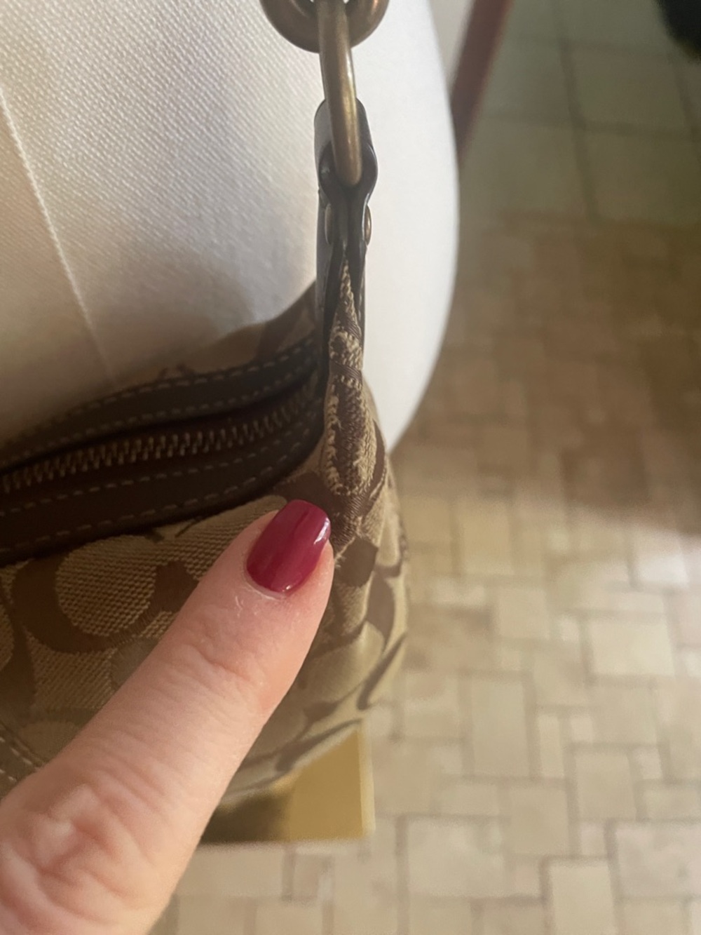 Coach Brown Signature Canvas Crossbody with Dark Brown Trim As Is - Picture 11 of 15